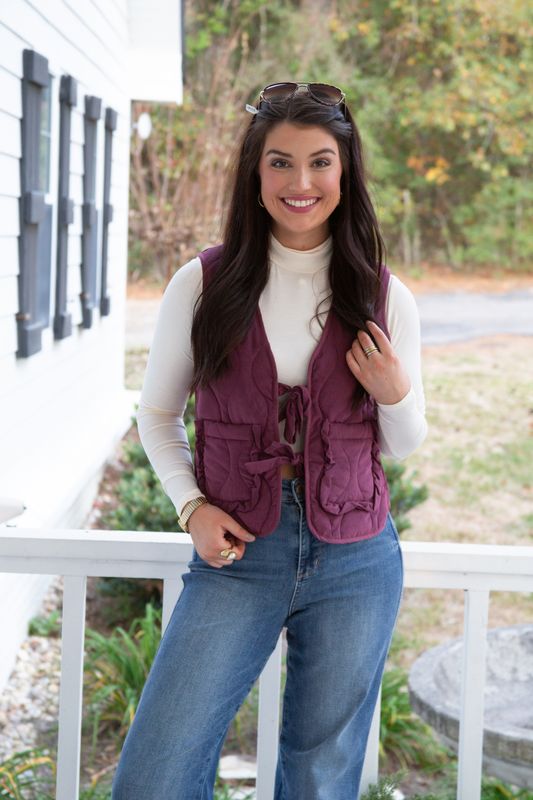 Fashion Week Front Tie Quilted Vest