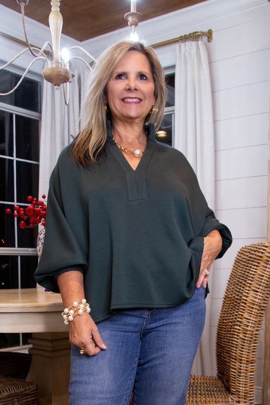 Winner Takes All V Neck Band Top