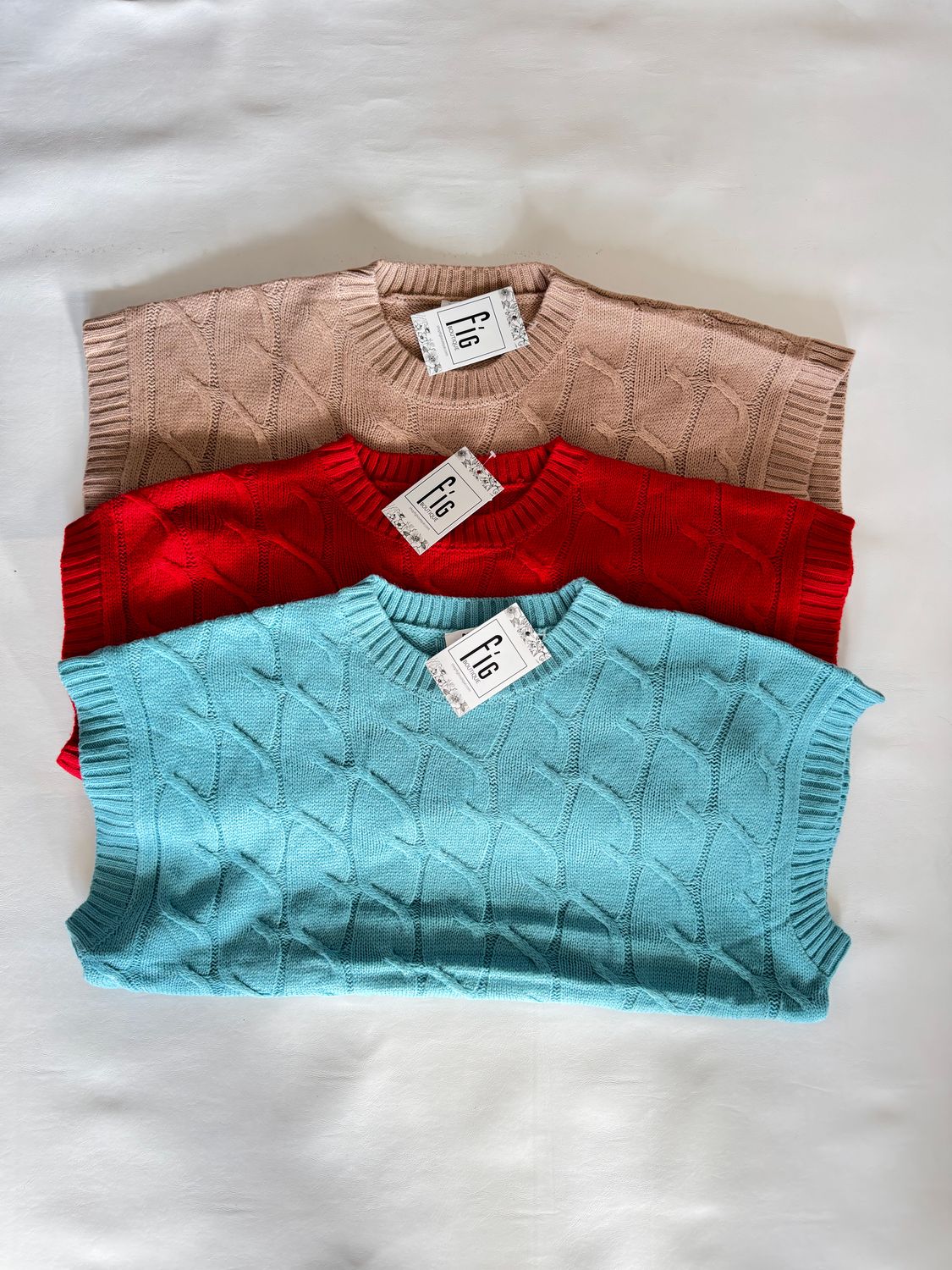 On Repeat Sleeveless Oversized Cable Knit Sweater Vest