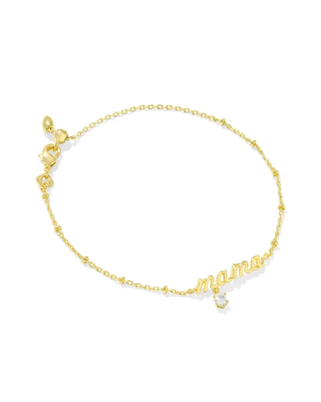 Mama Crystal Delicate Chain Bracelet 