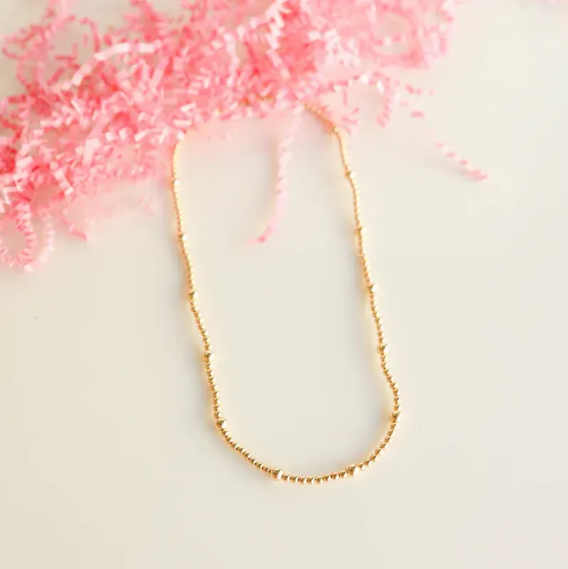 Olive Gold Beaded Necklace