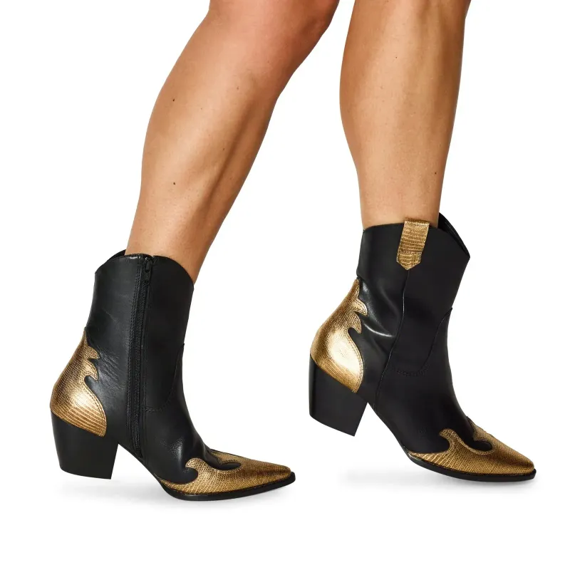 Claude Leather Short Cowgirl Boot