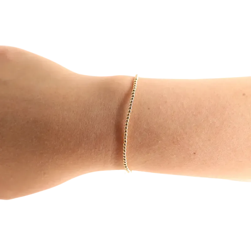 2.5MM Gold Beaded Bracelet 6.75