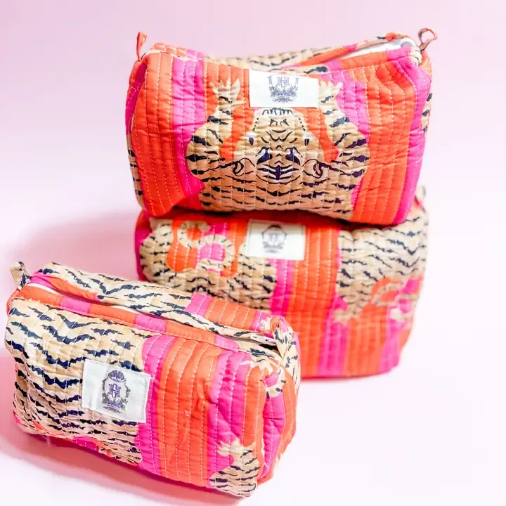 Quilted Cosmetic Bag 3 Set