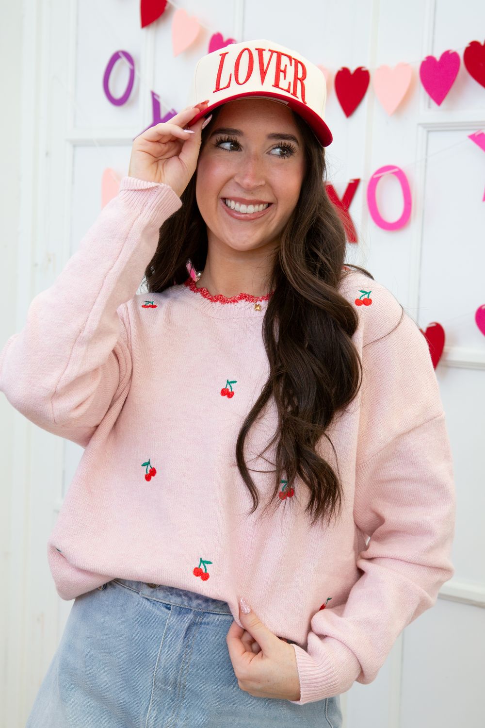 Overcome The Odds Cherry Detailed Sweater