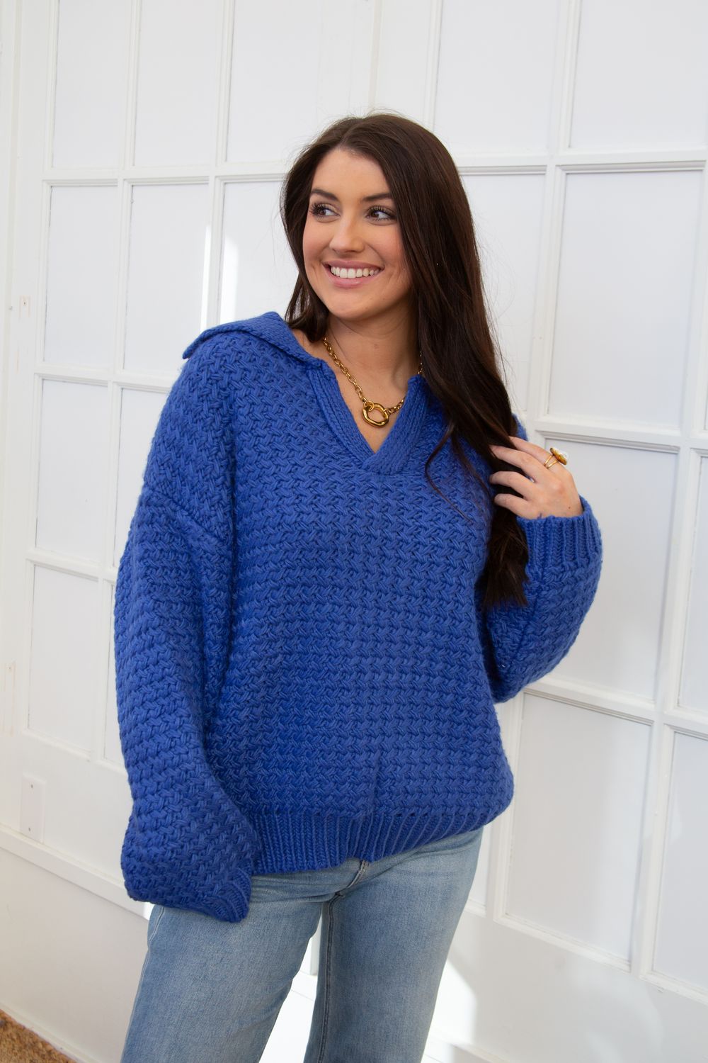 The Right Light Collared Boxy Sweater