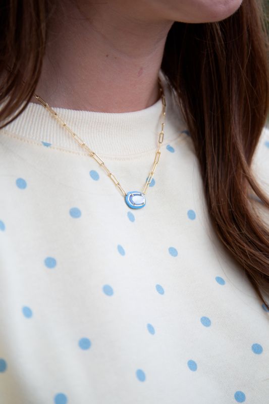 Elisa Enamel Fram Paperclip Necklace