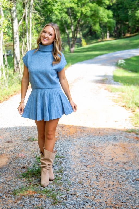 Pretty &amp; Proper Turtleneck Pleated Skirt Set