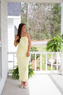 Lover In Lace Sleeveless Mesh Floral Embroidered Maxi Dress