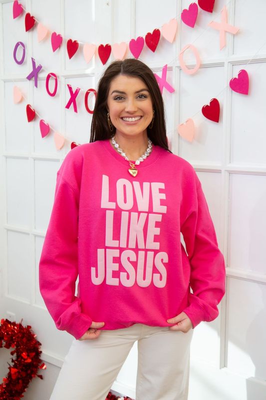 Love Like Jesus Puff Sweatshirt