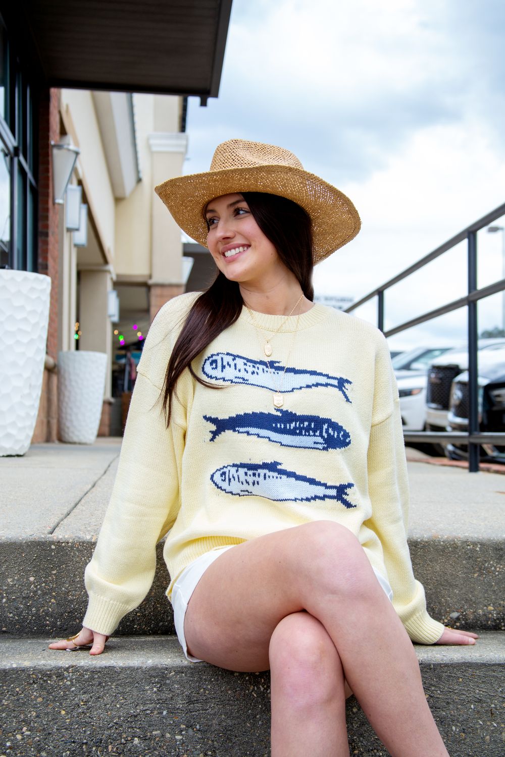 Sardines Round Neck Sweater Top
