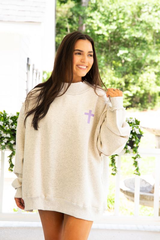 JESUS SAVES Reversible Mock Neck Sweatshirt