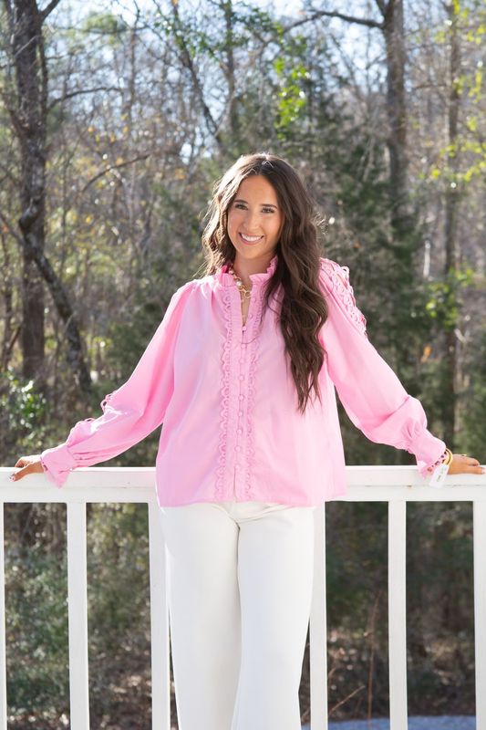 Forever Promises Scallop Accent LS Top