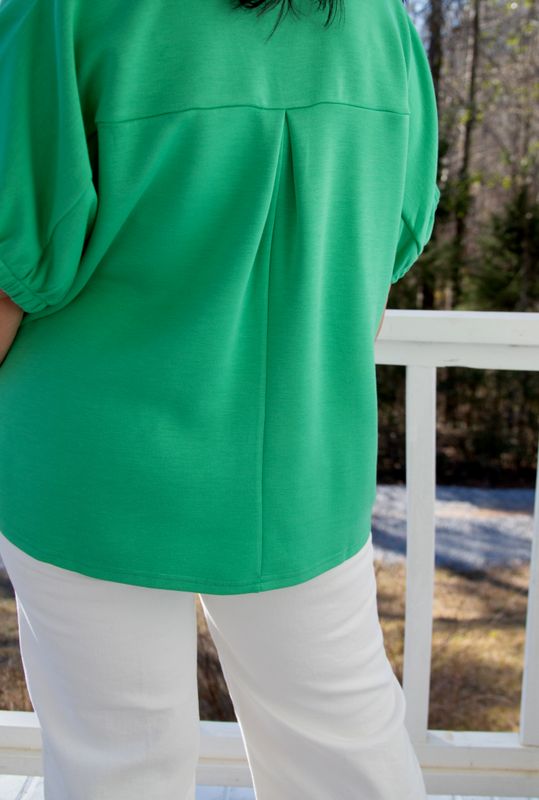 Keep Talking Casual Split V Neck Collar Band Top