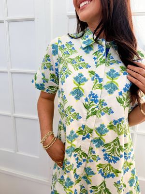 Dream in Motion Button Down Floral Mini Dress