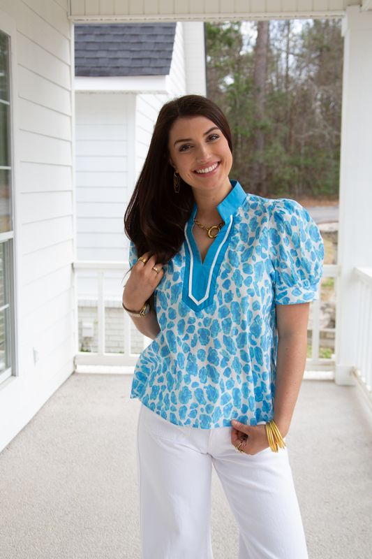 In Plain Sight Accent Trim Leopard Top