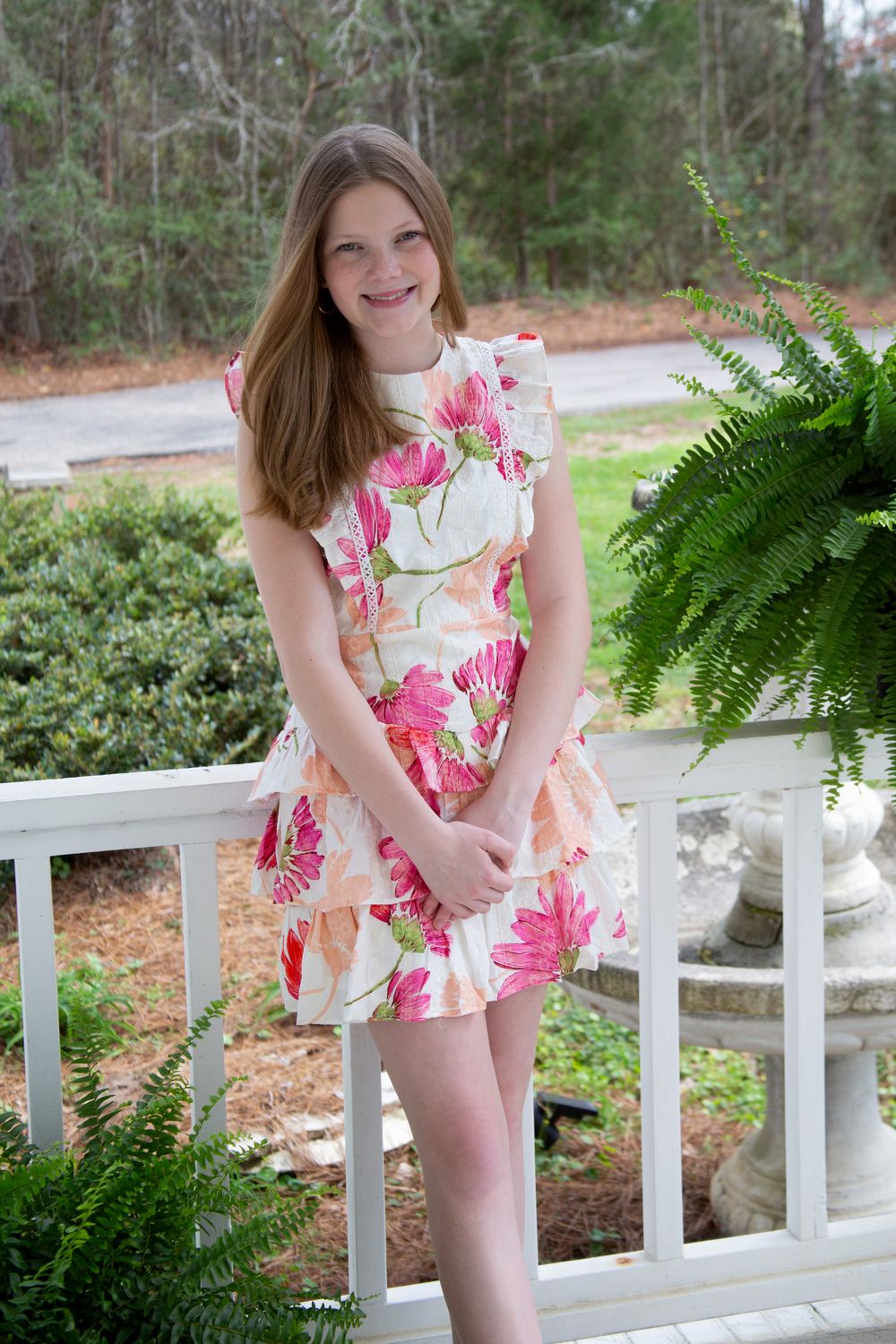 Wildflower Walks Floral Layered Ruffle Mini Dress