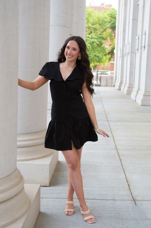 Classy Elegance Oversized Scallop Collar Dress