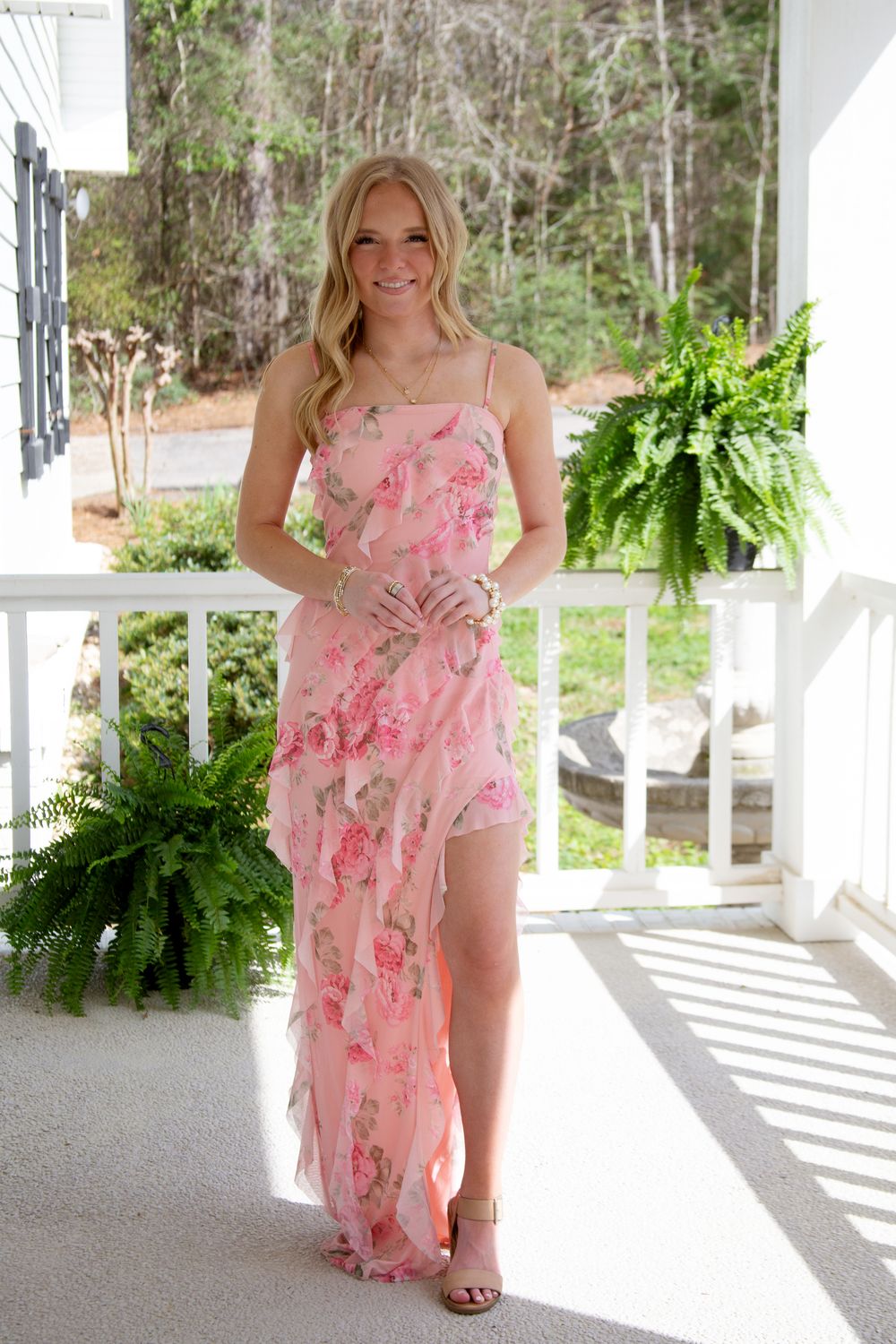 Floral Affair Sleeveless Tiered Maxi Dress