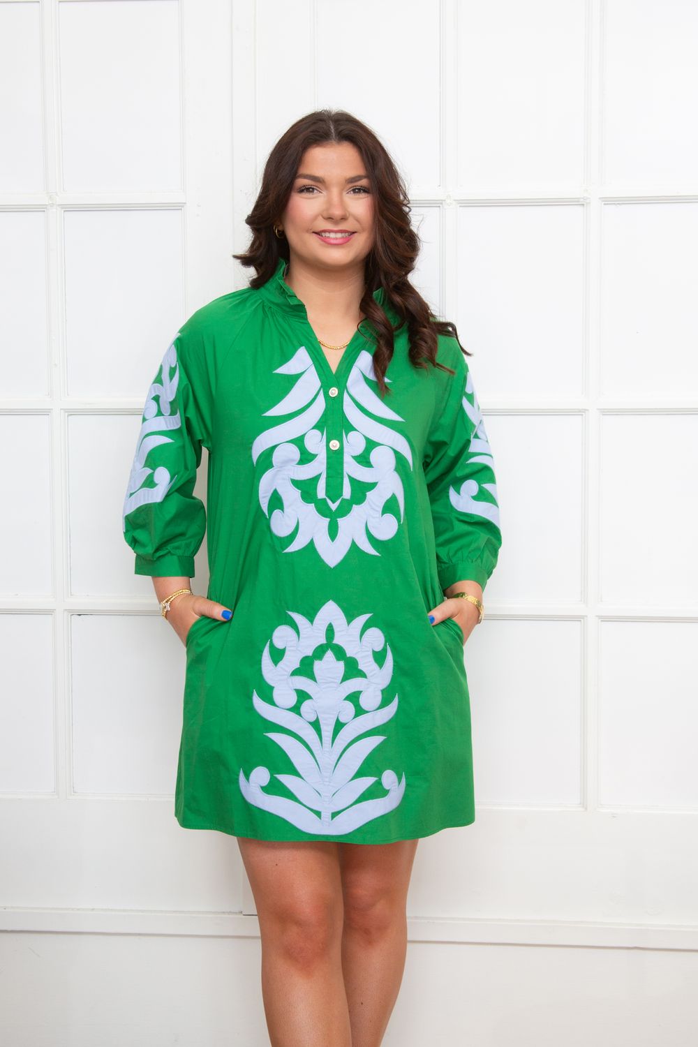 Best Intentions Baroque Floral Applique Shift Dress