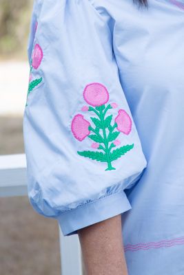 What a Wildflower Embroidery Accent 3/4 Sleeve Top