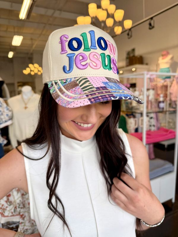 Colorful Follow Jesus Trucker Hat