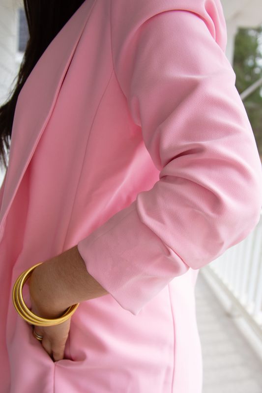 Arm Candy 3/4 Ruched Sleeve Blazer