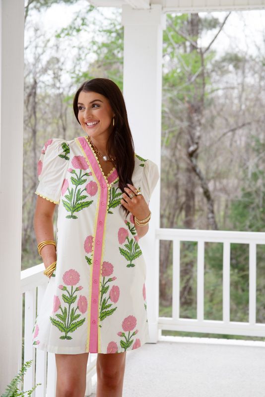 Blossom Beauty Scallop Trim Shift Dress