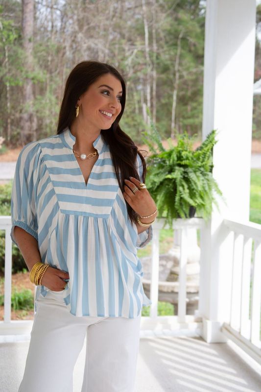 Through the Motions Striped Puff Sleeve Top