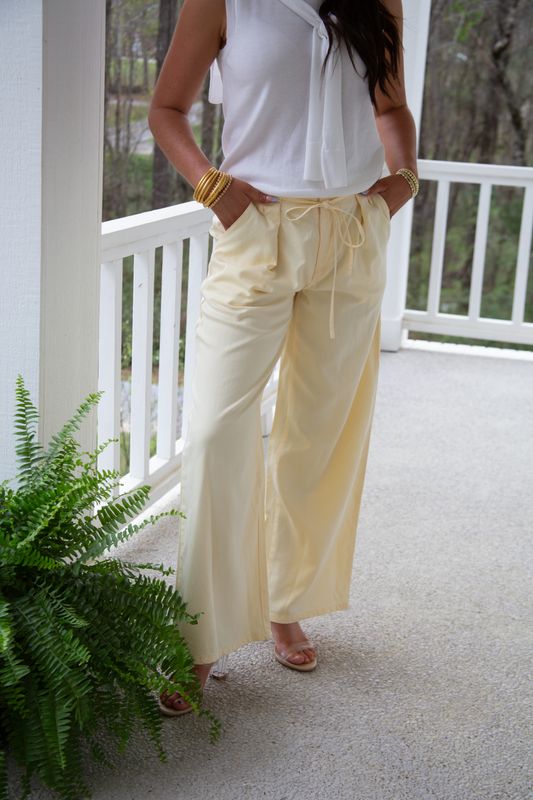 Morning Mimosa Low Rise Front Pleat Pant