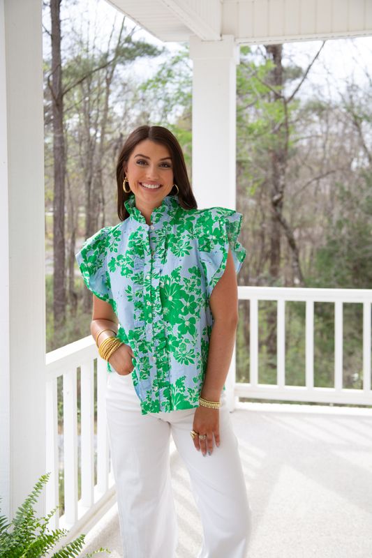 Good Qualities Ruffle Eyelet Top