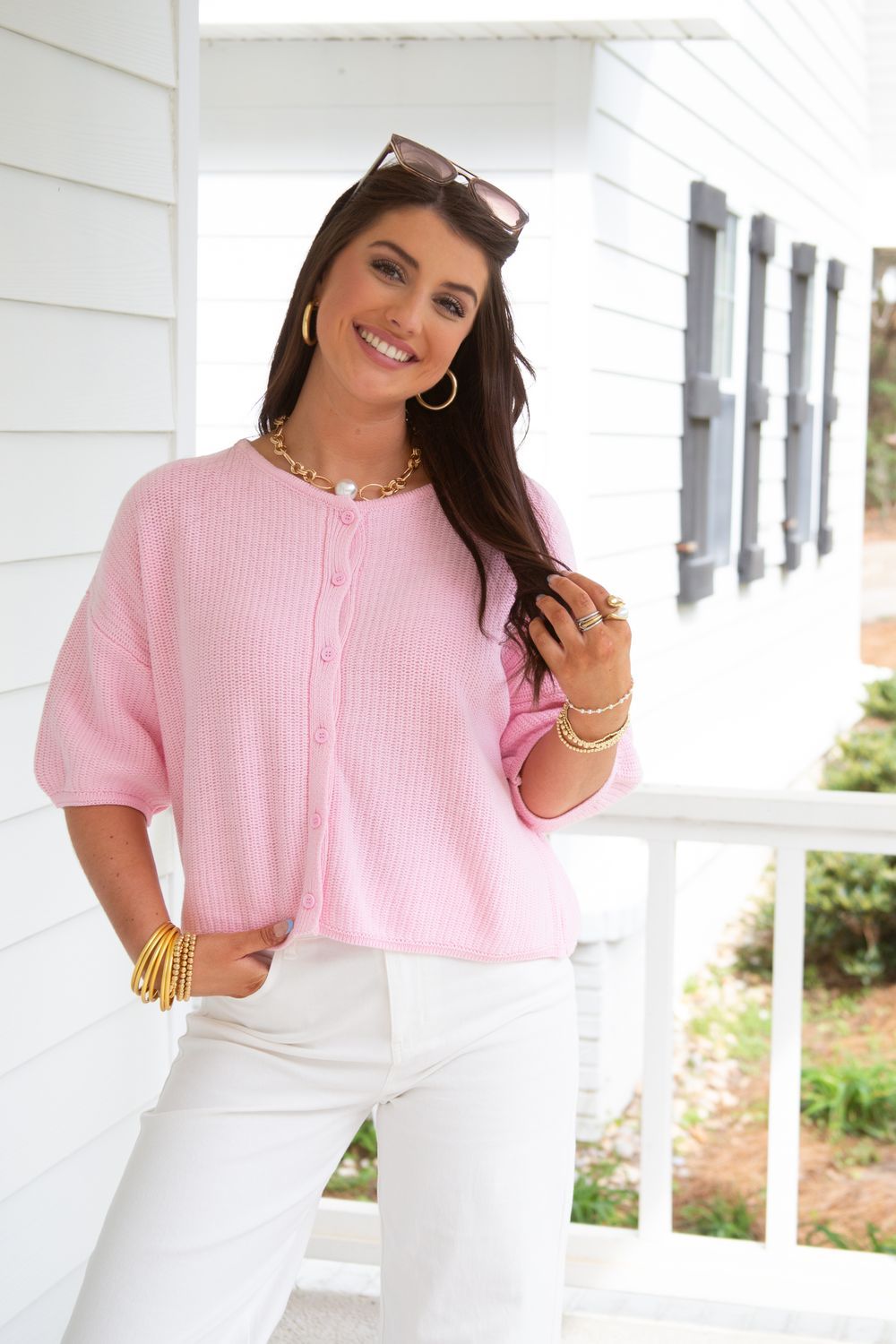 Take Two Round Neck Boxyfit Crop Cardigan