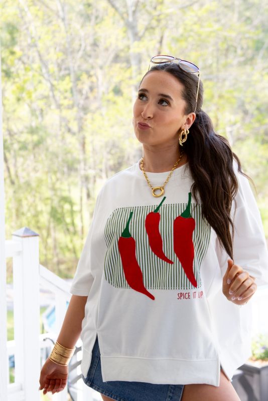 Oversized Chili Pepper Top