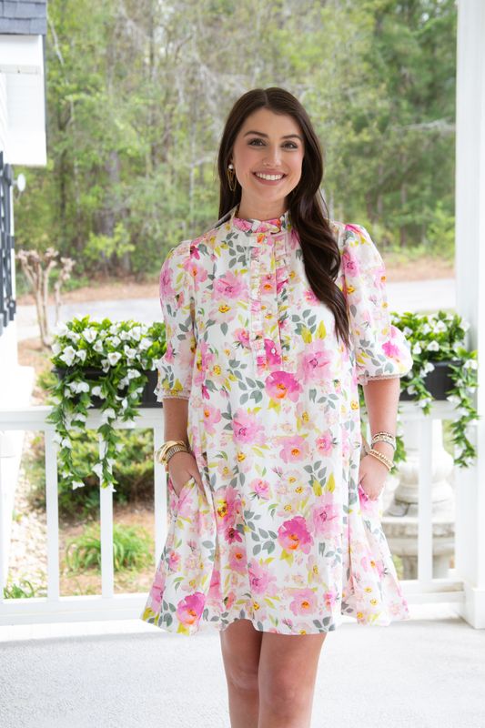 Finding Peace Back Waist Tie Mini Dress