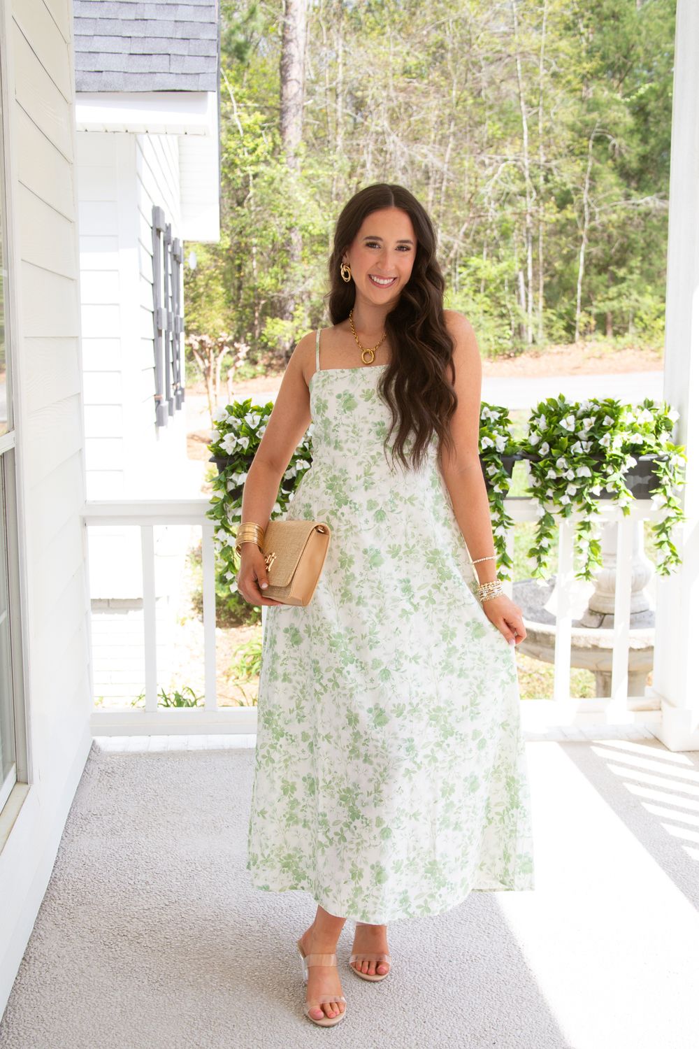 Just as You Are Watercolor Floral Midi Dress