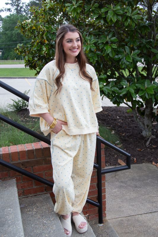Charleston Charm Polka Dot Track Pant Set