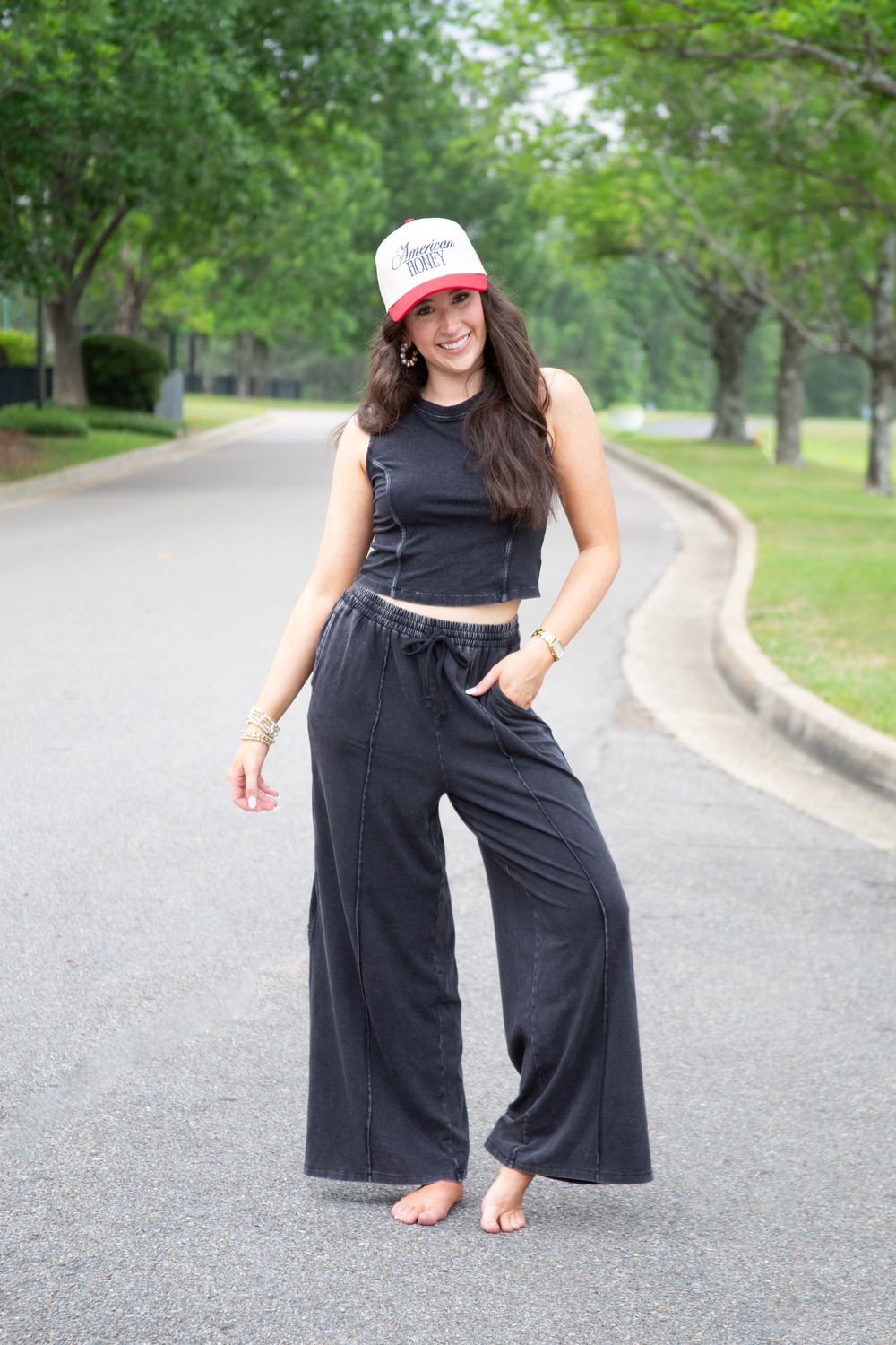 Accept Yourself Mineral Wash Wide Leg Set