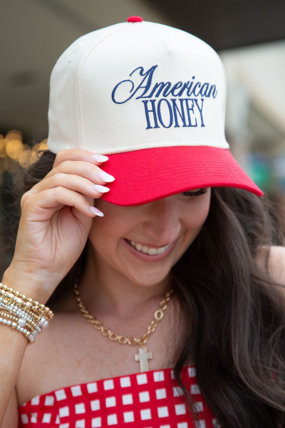 American Honey Vintage Trucker Hat RED