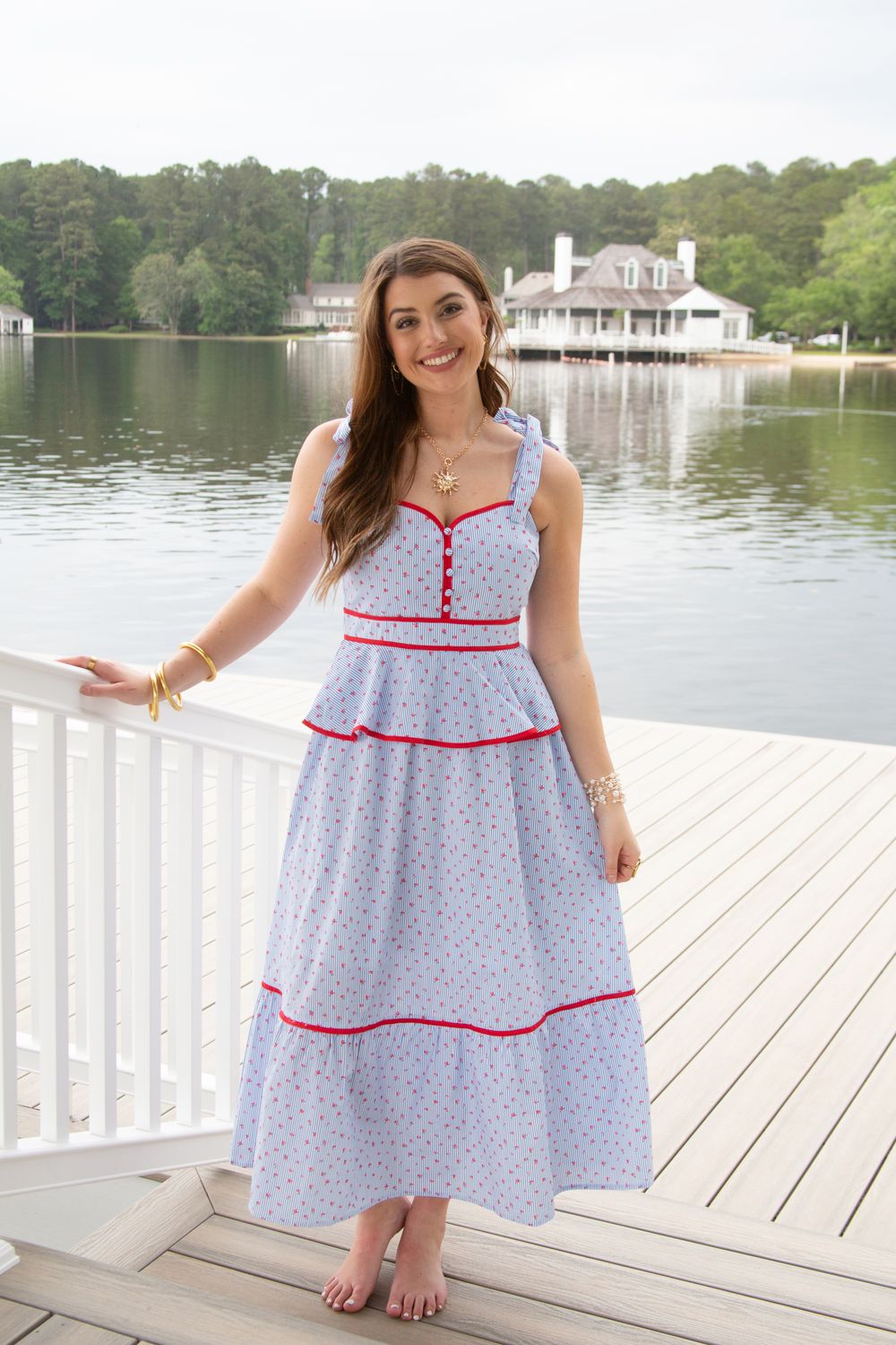 Choosing You Self Tie Peplum Midi Dress
