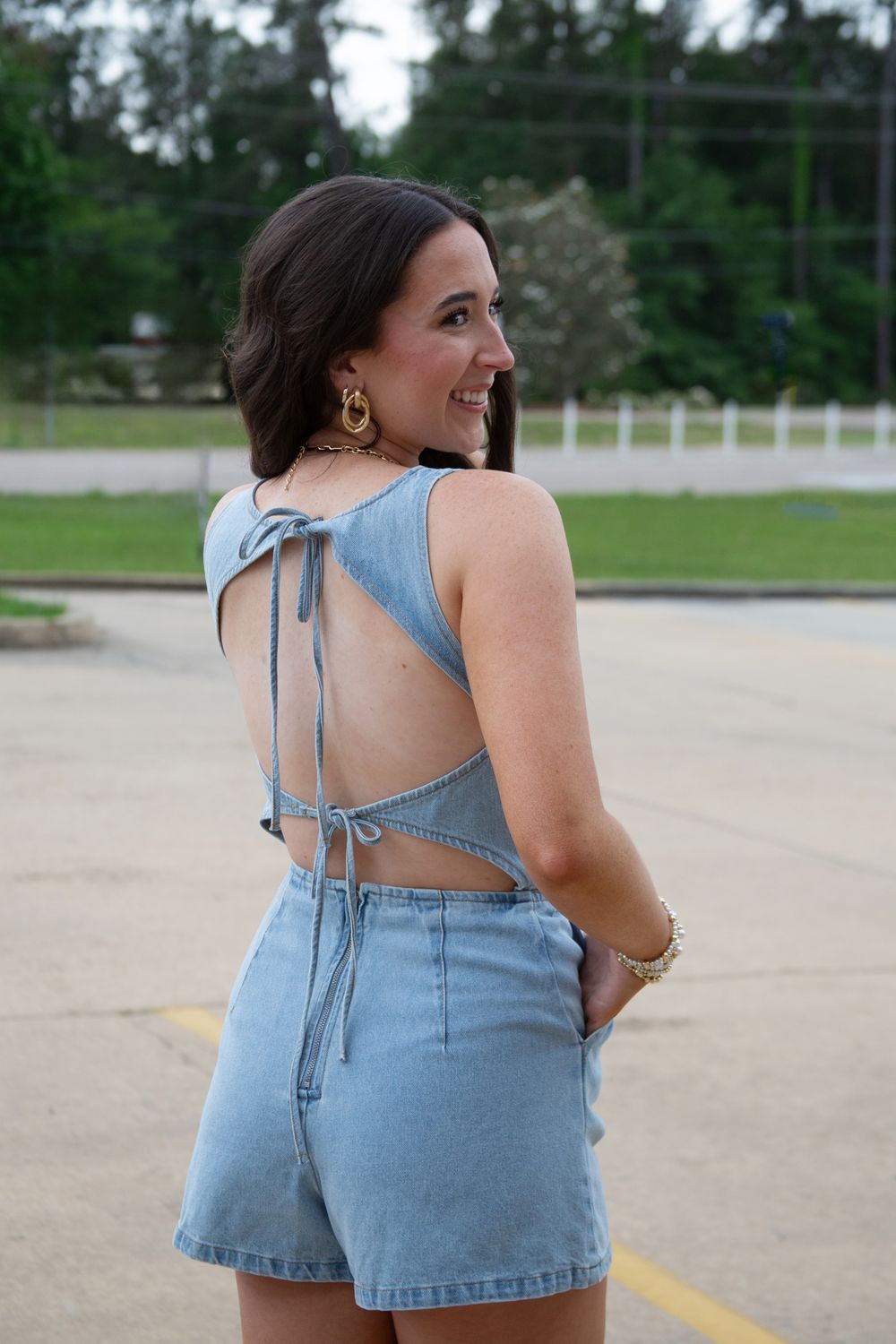 Little Extra Love Sleeveless Shirred Romper