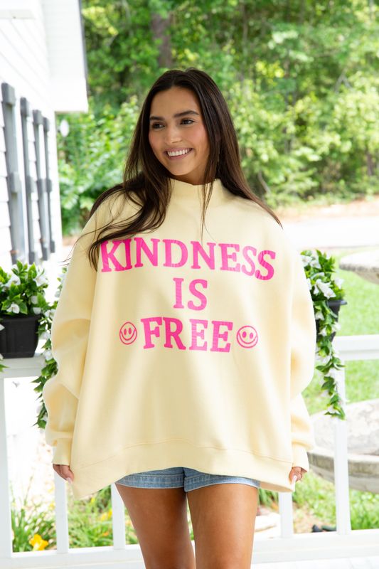 Kindness is Free Mock Neck Reversible Sweatshirt