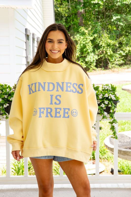 Kindness is Free Mock Neck Reversible Sweatshirt