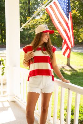 Look Up to You Striped Sleeveless Sweater Top