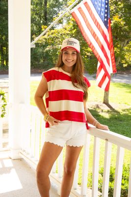 Look Up to You Striped Sleeveless Sweater Top