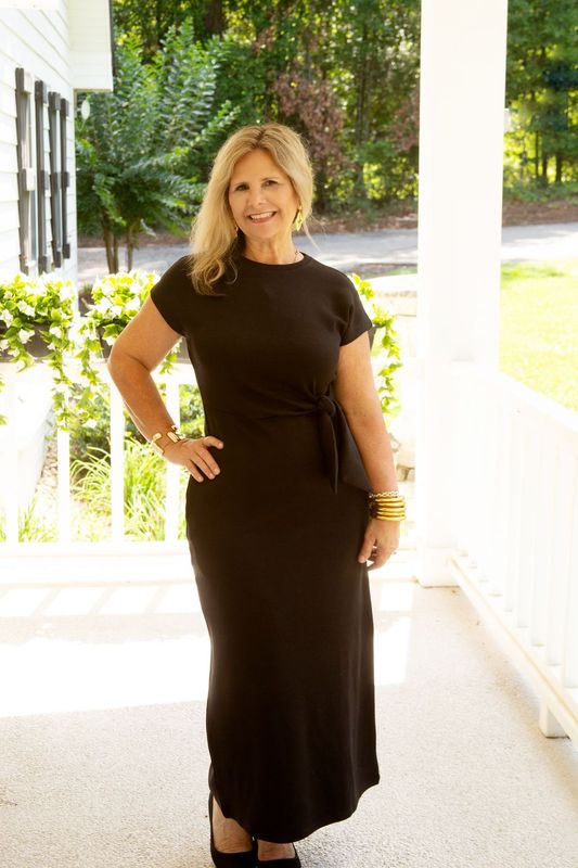 In Full Swing Side Wrap Tie Midi Dress