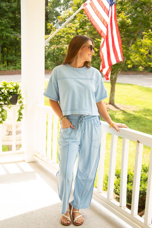 Bubbly Babe Cropped Pant Seam Set