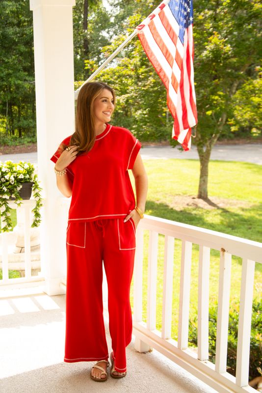 Weekend Whimsy Scuba Raw Edge Lounge Set