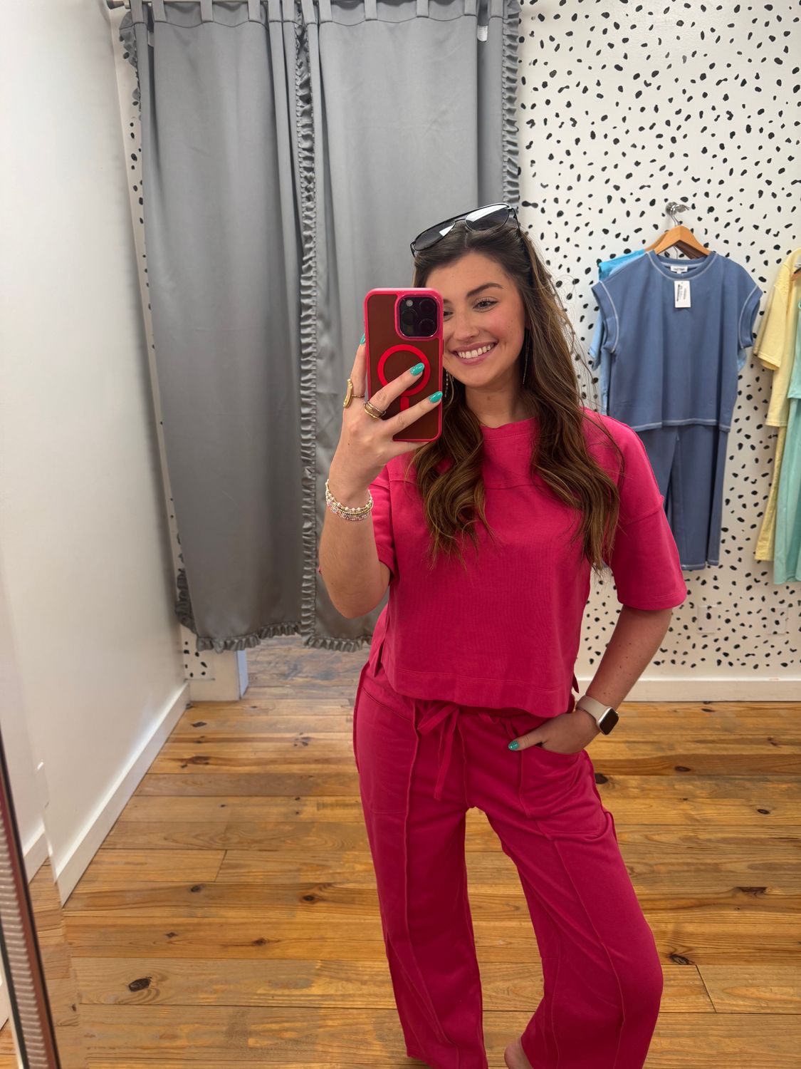 Come Aboard Drop Shoulder Tee Barrel Pant Set