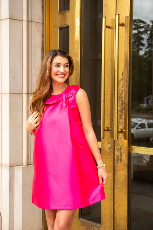 Pure Bliss Twisted Bow Mini Dress