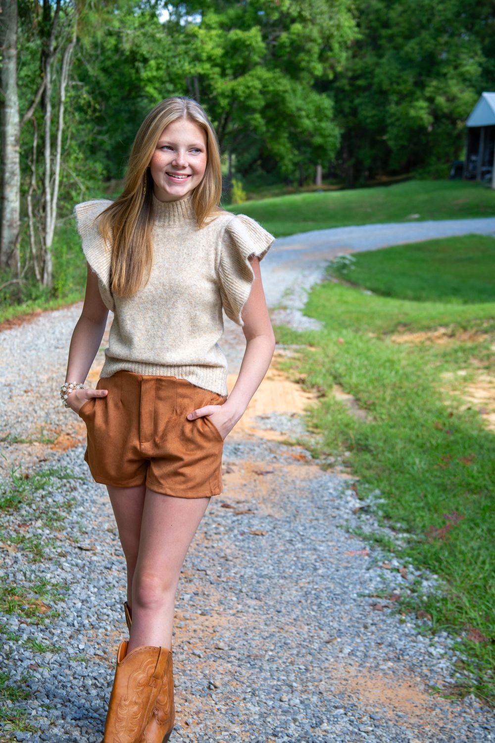 Ruffles For Days Mock Neck Ruffle Sweater Top